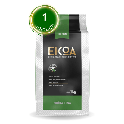 Pacote de 1 kg de erva-mate EKOA Moída Fina a Vácuo