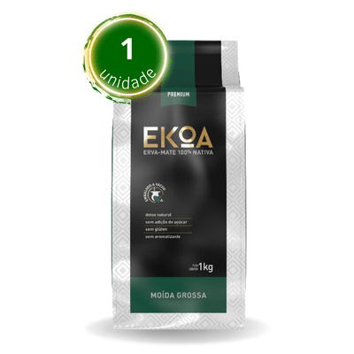 Pacote de 1 kg de erva-mate EKOA Moída Grossa a Vácuo