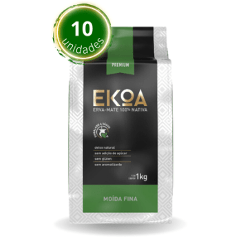 KIT 10 PACOTES de 1 kg de erva-mate EKOA Moída Fina a Vácuo