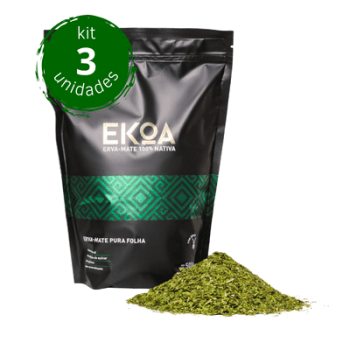 KIT 3 PACOTES de 500g de erva-mate EKOA Pura Folha KIT 3 PACOTES de 500g de erva-mate EKOA Pura Folha