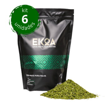 KIT 6 PACOTES de 500g de erva-mate EKOA Pura Folha