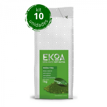 KIT 10 PACOTES de 1 kg de erva-mate EKOA Moída Fina