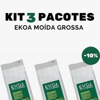 KIT 3 PACOTES de 1 kg de erva-mate EKOA Moída Grossa