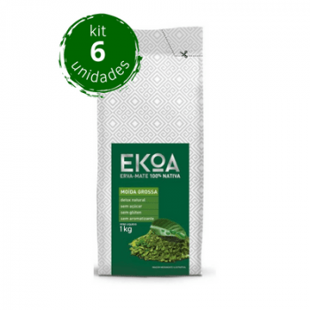 KIT 6 PACOTES de 1 kg de erva-mate EKOA Moída Grossa